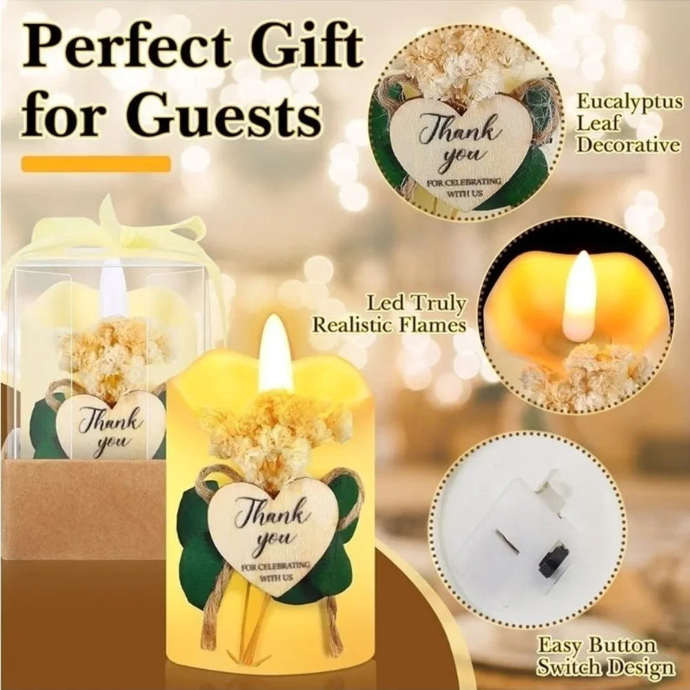 Retisee Wedding Bridal Shower Candle Favors for Guests - Wood (32 Sets)